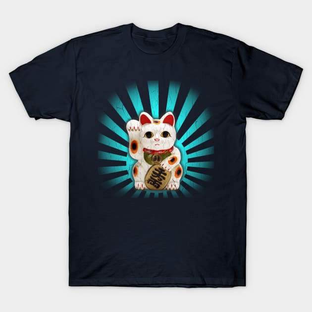 Lucky Cat - Maneki-neko T-Shirt by robotface